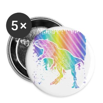 Dinosaure - Lot de 5 petits badges (25 mm) - blanc - Devant