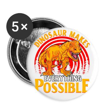 Le dinosaure rend tout possible - Lot de 5 petits badges (25 mm) - blanc - Devant