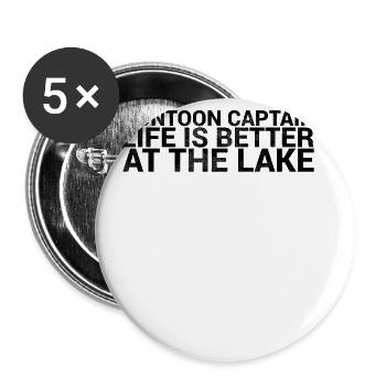 Pontonkapitän Das Leben Ist Besser Am Seemotor - Buttons klein 25 mm (5er Pack) - Weiß - Vorne