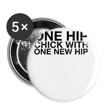 Une nana branchée avec une nouvelle femme branchée - Lot de 5 petits badges (25 mm) - blanc - Devant