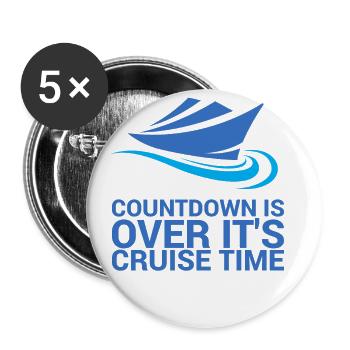 The countdown is over, it's cruise time - Buttons small 1''/25 mm (5-pack) - white - Front