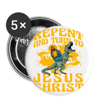 Repent and turn to Jesus Christ - Buttons small 1''/25 mm (5-pack) - white - Front