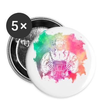 Artisan chrétien - Lot de 5 petits badges (25 mm) - blanc - Devant