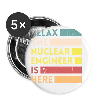 Entspannen Sie Sich, Der Nuklearingenieur Ist - Buttons klein 25 mm (5er Pack) - Weiß - Vorne
