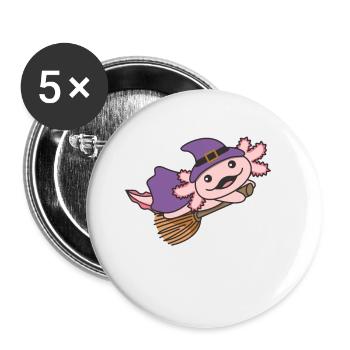 Axolotl Halloween Witch Children Witches Costume - Buttons small 1''/25 mm (5-pack) - white - Front