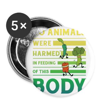 No animals were harmed in feeding of this Body - Buttons small 1''/25 mm (5-pack) - white - Front