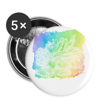 Vegan vegetables - Buttons small 1''/25 mm (5-pack) - white - Front