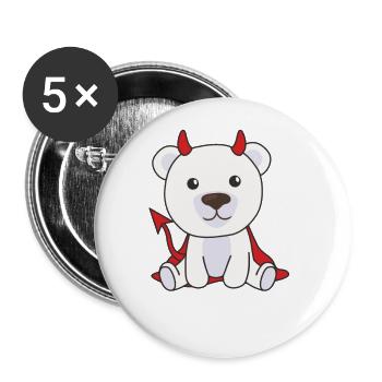 Polar Bear Halloween Cute Devil Children Witches Costume - Buttons small 1''/25 mm (5-pack) - white - Front