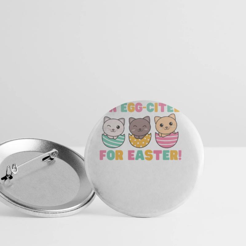 cute cats at Easter with Easter eggs cat Buttons small 1''/25 mm (5-pack)