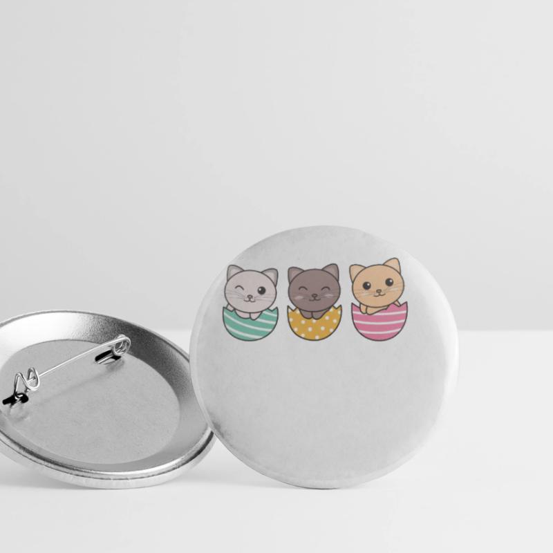 cute cats at Easter with Easter eggs cat Buttons small 1''/25 mm (5-pack)