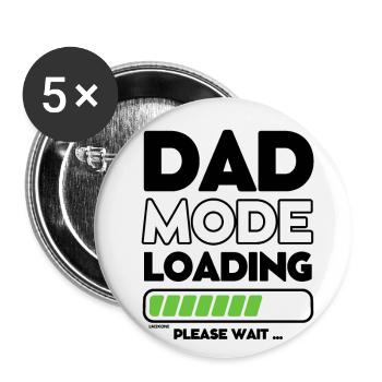 Vatertag - Loading Soon Dad - Buttons klein 25 mm (5er Pack) - Weiß - Vorne
