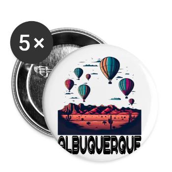 Albuquerque Ballon New Mexico Heißluftballon - Buttons klein 25 mm (5er Pack) - Weiß - Vorne