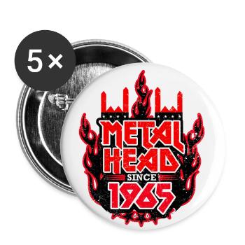 METALHEAD since 1965 - Buttons klein 25 mm (5er Pack) - Weiß - Vorne