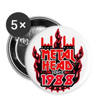 METALHEAD since 1988 - Buttons small 1''/25 mm (5-pack) - white - Front