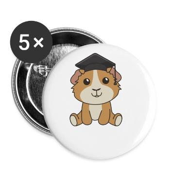 Kids Kindergarten cloué cobaye - Lot de 5 petits badges (25 mm) - blanc - Devant