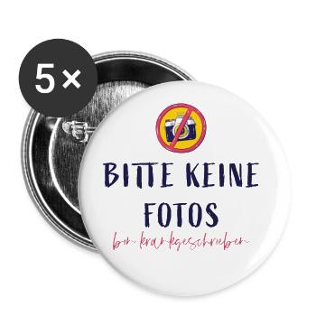 Bitte keine Fotos ich bin krankgeschrieben - Buttons klein 25 mm (5er Pack) - Weiß - Vorne