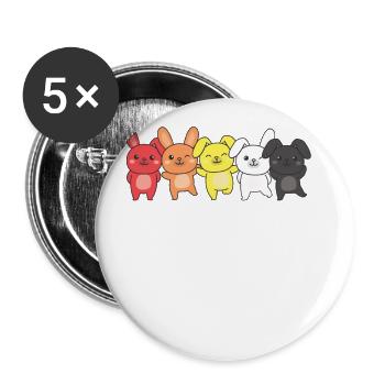 Lithsexual Flag Pride LGBTQ Bunny - Buttons small 1''/25 mm (5-pack) - white - Front