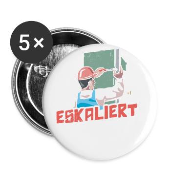 Es Eskaliert Eh Handwerker - Buttons klein 25 mm (5er Pack) - Weiß - Vorne