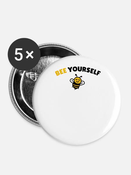 Bee yourself - Buttons klein 25 mm (5er Pack) - Weiß