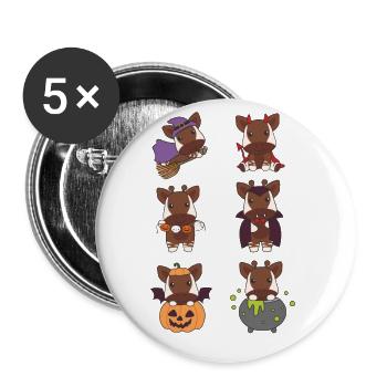 Okapi Halloween Devil Pumpkin Vampier Costume - Buttons small 1''/25 mm (5-pack) - white - Front