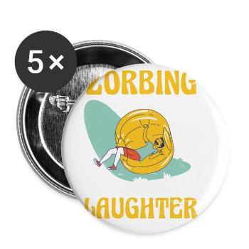 Zorbing can cause uncontrollable laughter - Buttons small 1''/25 mm (5-pack) - white - Front