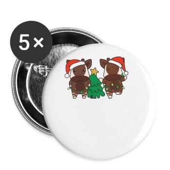 Okapi Christmas Winter Animals Okapis - Buttons small 1''/25 mm (5-pack) - white - Front
