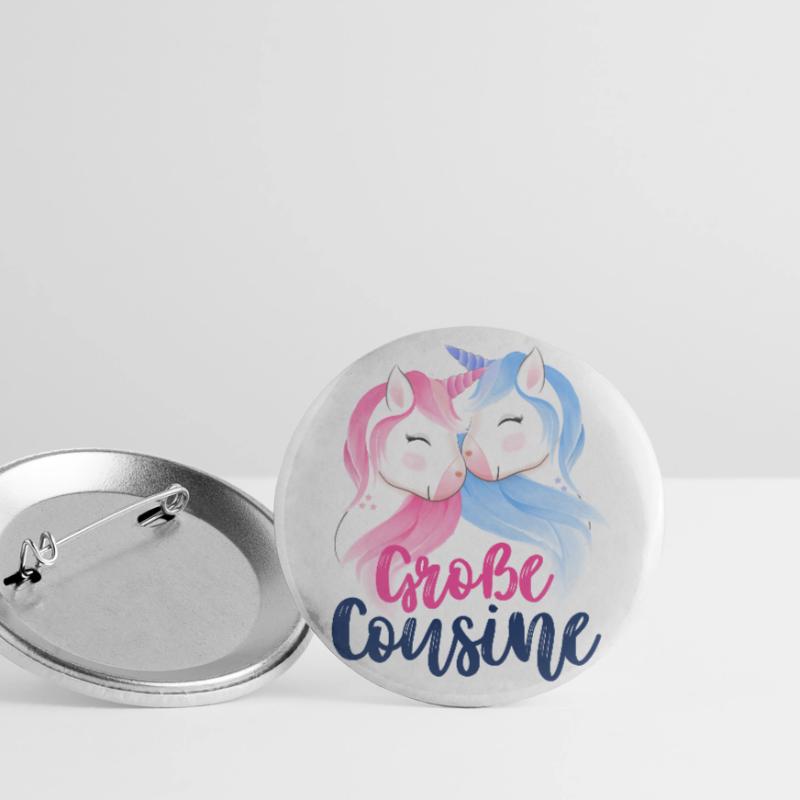 Ich werde große Cousine 2024 Einhorn Loading Süß Buttons klein 25 mm (5er Pack)