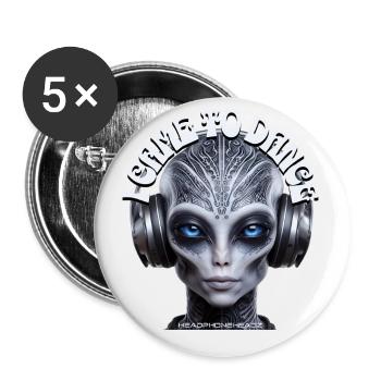 I CAME TO DANCE - Cool Humanoid with Headphones! - Buttons small 1''/25 mm (5-pack) - white - Front