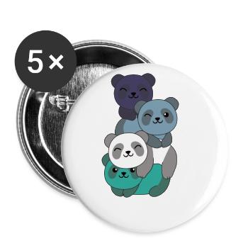 oriented aroace Flag Pride LGBTQ süße Panda - Buttons klein 25 mm (5er Pack) - Weiß - Vorne