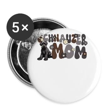 Giant Schnauzer Groovy Schnauzer Mom - Buttons small 1''/25 mm (5-pack) - white - Front