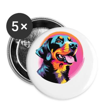 Watercolor Colorful Entlebucher Mountain Dog - Buttons small 1''/25 mm (5-pack) - white - Front