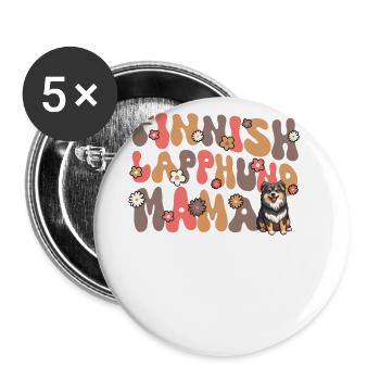 Maman finlandaise de Laponie Groovy Lapphund - Lot de 5 petits badges (25 mm) - blanc - Devant