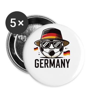 Soccer Ball with Germany Flag Funny Ball - Buttons small 1''/25 mm (5-pack) - white - Front