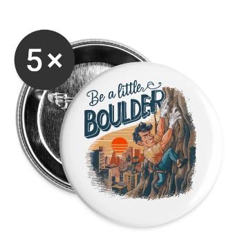 Bouldern Felsklettern Klettersport - Buttons klein 25 mm (5er Pack) - Weiß - Vorne