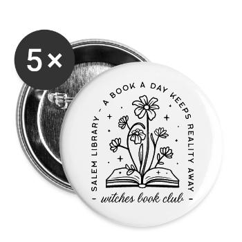 Book lover club witch academia aesthetic - Buttons small 1''/25 mm (5-pack) - white - Front