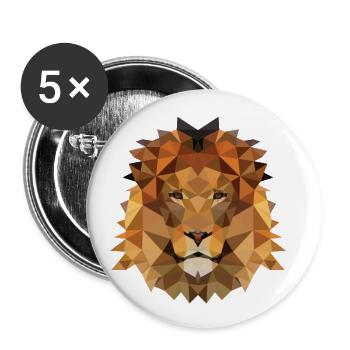Polygone de lion - Lot de 5 petits badges (25 mm) - blanc - Devant