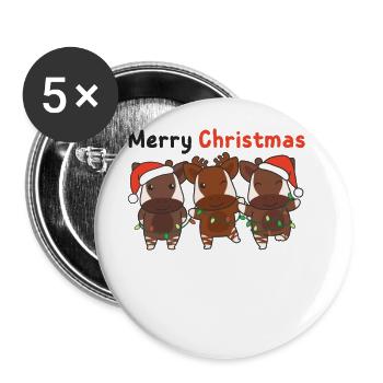 Okapi Christmas Winter Animals Okapi - Buttons small 1''/25 mm (5-pack) - white - Front