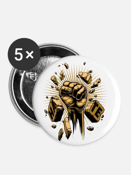 Bekämpfe den Hass - Buttons klein 25 mm (5er Pack) - Weiß