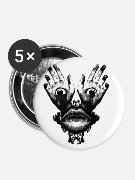 Säure Mystical - Buttons klein 25 mm (5er Pack) - Weiß