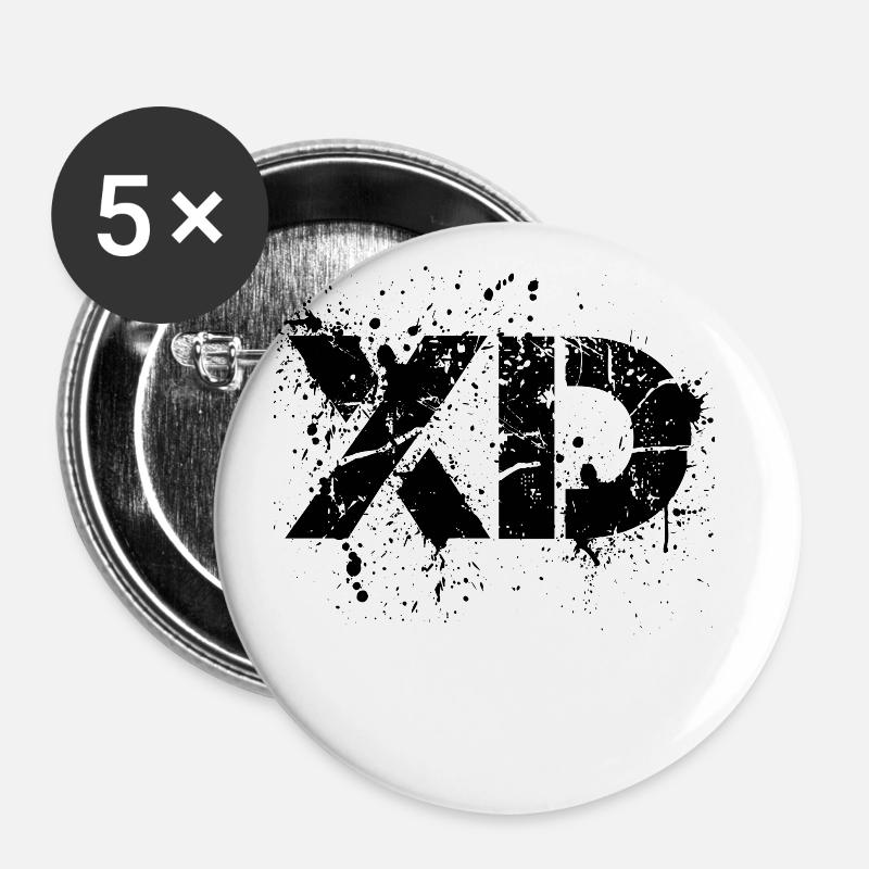 XD - Nerd Gamer Tshirt - Buttons small 1''/25 mm (5-pack) - white