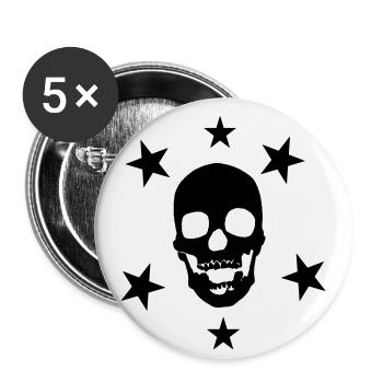 SKULL SUPERSTAR - Buttons klein 25 mm (5er Pack) - Weiß - Vorne