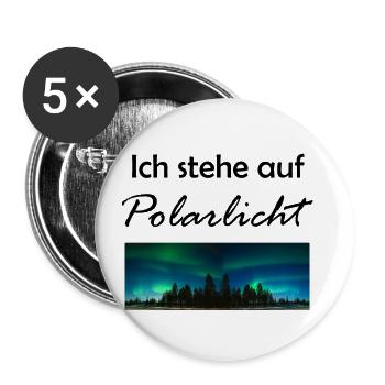Polarlicht Geschenk Idee schwarz - Buttons klein 25 mm (5er Pack) - Weiß - Vorne