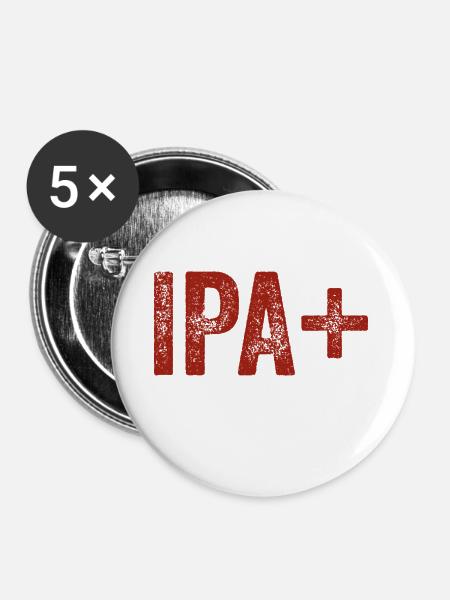 Meine Blutgruppe ist IPA + - Buttons klein 25 mm (5er Pack) - Weiß