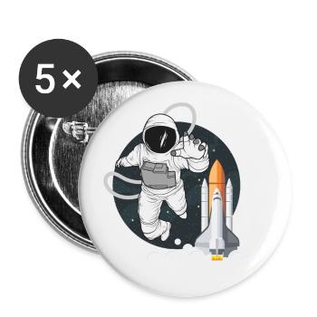Astronaute dans l'espace - Lot de 5 petits badges (25 mm) - blanc - Devant