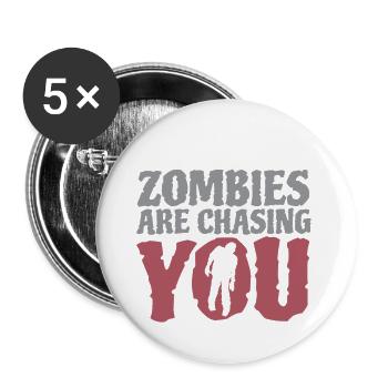 Run Like Zombies Are Chasing You - Buttons small 1''/25 mm (5-pack) - white - Front
