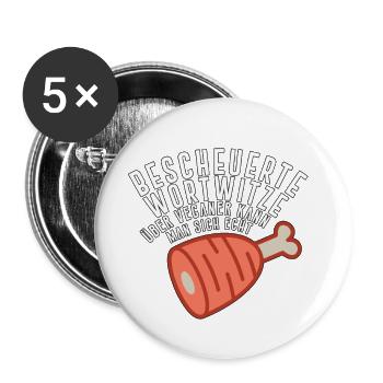 vegan joke ham saying funny meat eater - Buttons small 1''/25 mm (5-pack) - white - Front