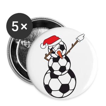 Tampons ballon de foot - Lot de 5 petits badges (25 mm) - blanc - Devant