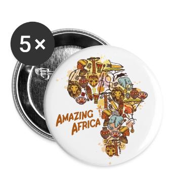 Erstaunliches Afrika - Buttons klein 25 mm (5er Pack) - Weiß - Vorne
