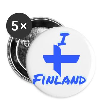 Finlande - Lot de 5 petits badges (25 mm) - blanc - Devant