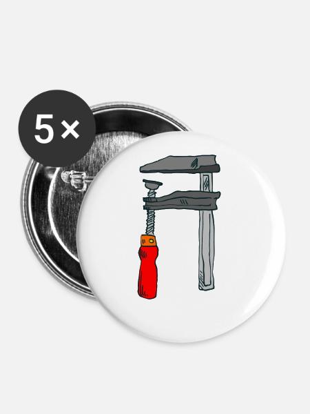 Werkzeug - Buttons klein 25 mm (5er Pack) - Weiß